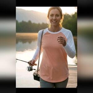 Patagonia Women's S Peach White Tropic Comfort Crew Zipper Pocket Base Layer
